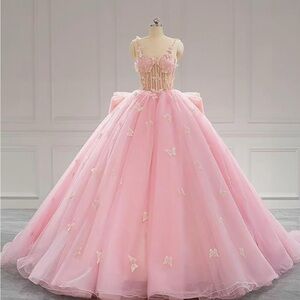 Elegant Pink Ball Gown Dress